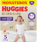 Huggies® Extra Care babyluierbroekjes, Maat 5 (12 tot 17 kg), 96 luierbroekjes met zachte elastische tailleband en Disney designs, Maxi Pack