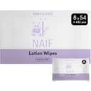Naïf - Plasticvrije lotiondoekjes - 432 stuks (8 x 54 vochtige doekjes) - voor baby en kind - babybillen, lichaam en gezicht - met aloë vera en bamboe - 0% toegevoegd parfum en alcohol